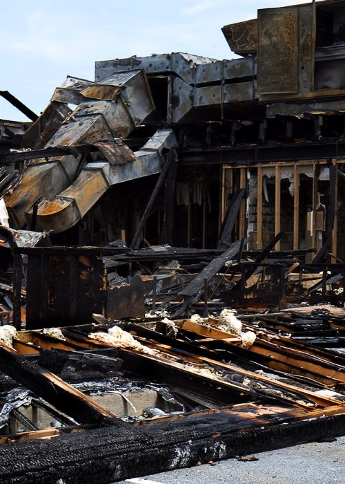 Florida Gulf Mitigation - Sarasota Disaster Appraisals - Commercial Property Burnt Down Restaurant Fire Damage portrait size
